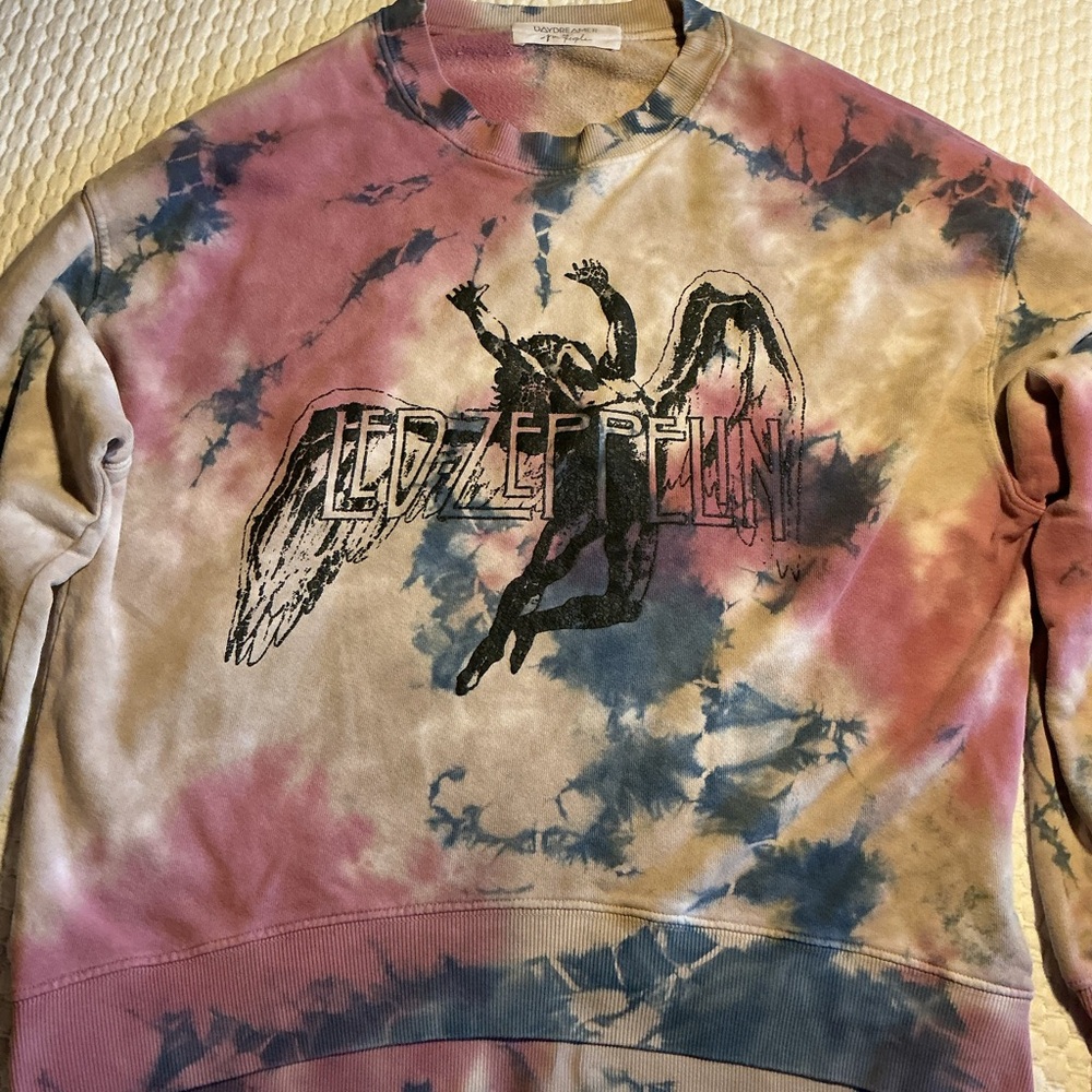 Daydreamer Tie-Dye Led Zeppelin Sweatshirt in Pink, Blue, Cream